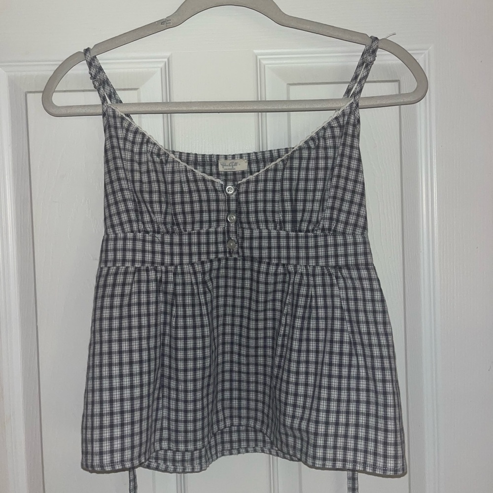 Brandy Melville Black and White Checkered Camisole